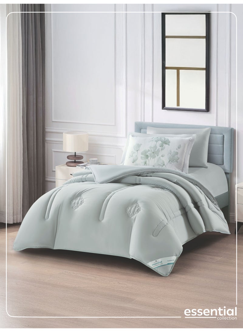 Donetella Bedding Comforter Set, Single Size Fits 120x200 cm - 4-Pcs Digital Print Quilted Bed Set, Microfiber Fabric - 1 Comforter, 1 Fitted Sheet, 1 Pillowcase And  1 Pillow Sham - Image 1