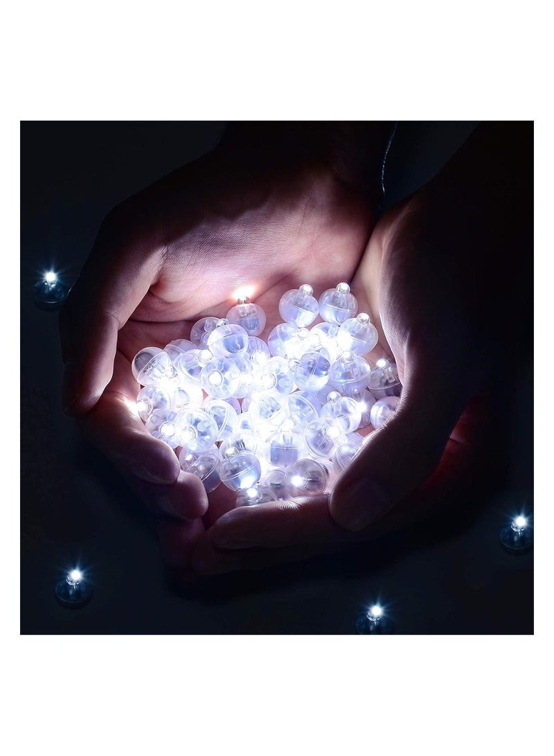 XiuWoo Mini Round LED Balloon Light Long Standby Time Ball Lights Decorative for Paper Lantern Party Wedding Decoration Birthday Festival White 100PCS - Image 2