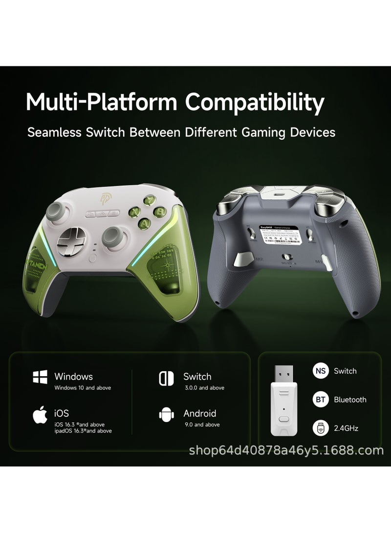 general Professional Gamepad EasySMX D10 Wireless Gaming Controller for PC/Steam/iPhone/Android/Switch with TMR Joysticks Dual-Mode Triggers Mechanical Keys 1000Hz Polling, RGB Lights 1000mAh Battery with Intelligent Charging Dock - Image 4