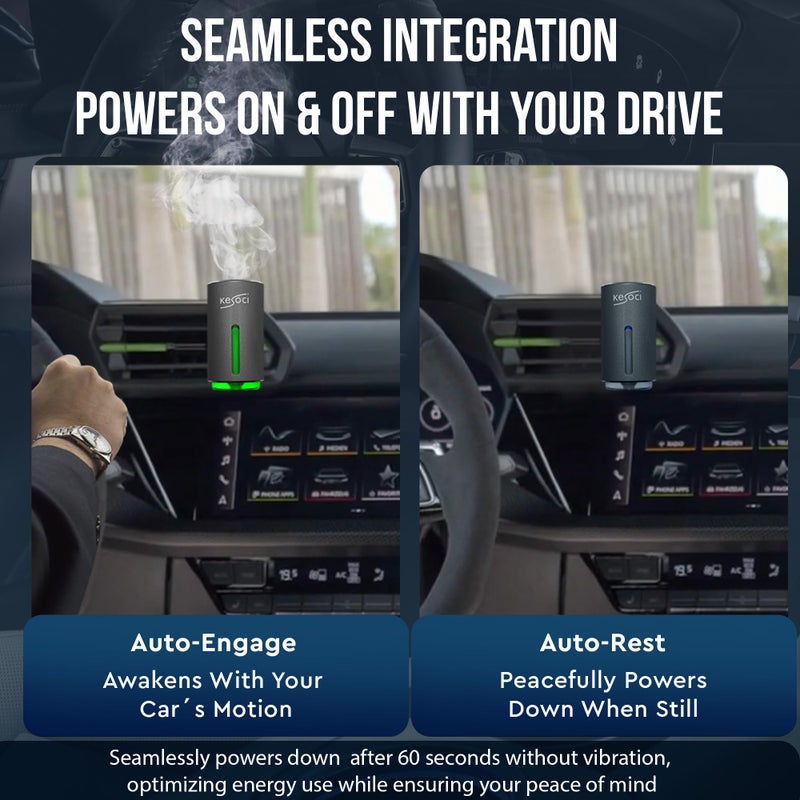 KESOCI Smart Car Air Freshener: Revolutionary Smart Car Diffuser Vent Clip with 3 Exclusive 10 ml Fragrances (Fresh Essence Collection) - Image 4