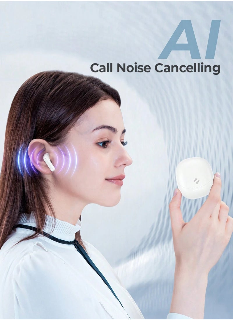 havit TWS Earbuds Mini Size Wireless Earphones, Stereo Sound, Smart Touch Control, Lightweight Design, Comfortable with 2 Mic ENC for Sports & Travel, Type-C Charging Port, Compatible with iPhone, Samsung, Huawei, Xiaomi, Android & iOS Devices (White)  - Image 4