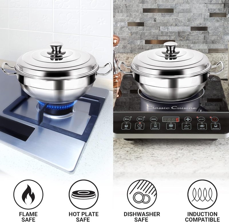 MILTON Pro cook Stainless Steel Multipurpose Kadai with Lid - Image 4