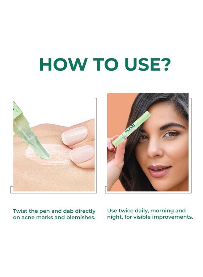 Moody Acnexpert Blemish Fading Pen with Green Tea & Kojic 0.5% | Fades Acne Marks & Blemishes | Dark Spot & Blemish Marks Correcting Gel For Men & Women | For All Skin Type, 10 ml - Image 4
