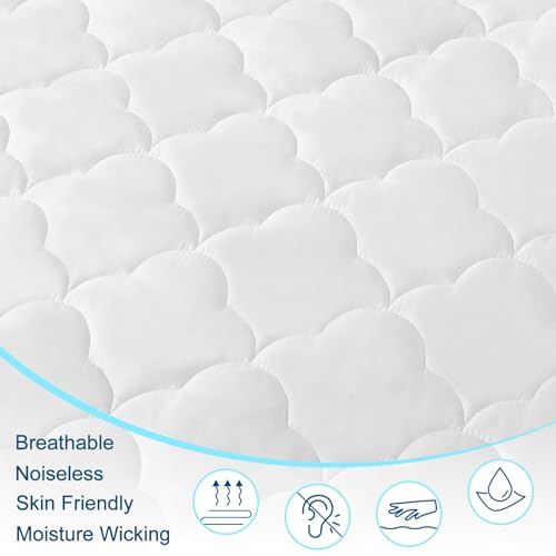 Antranfour Full Air Bed Mattress Pad with 15-24 Inch Deep Pockets - Waterproof Protector for Warm Sleep & Cold Air Insulation,Perfect for Camping, Guest Bed, Pets & Overnight Visitors-White - Image 4