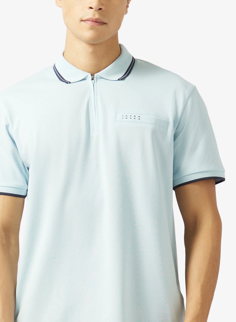 JACK & JONES Logo Half Zip Polo - Image 3