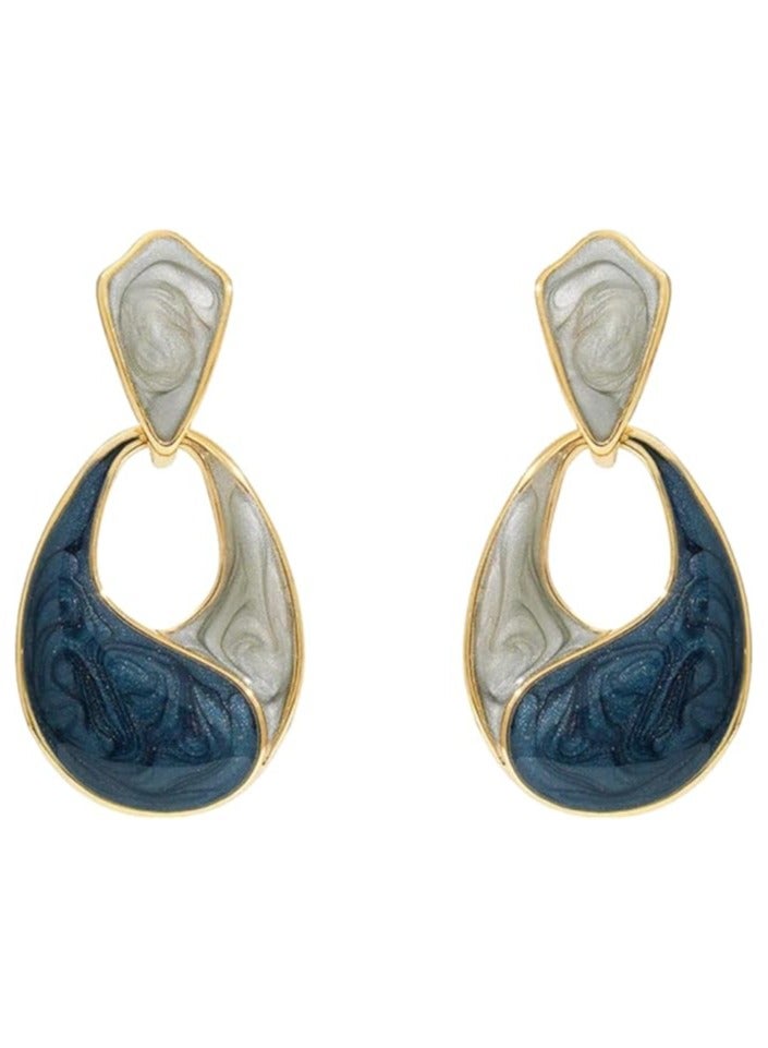 بونكا أقراط بونكا الأنيقة للفتيات والنساء تستحقها كل امرأة حلق أنيق لونين بيضاوي - Image 1