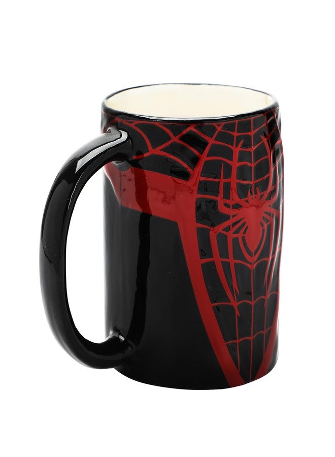 Bioworld Marvel Spider-Man Spiders & Webs 16 Oz Black Ceramic Mug - Image 2