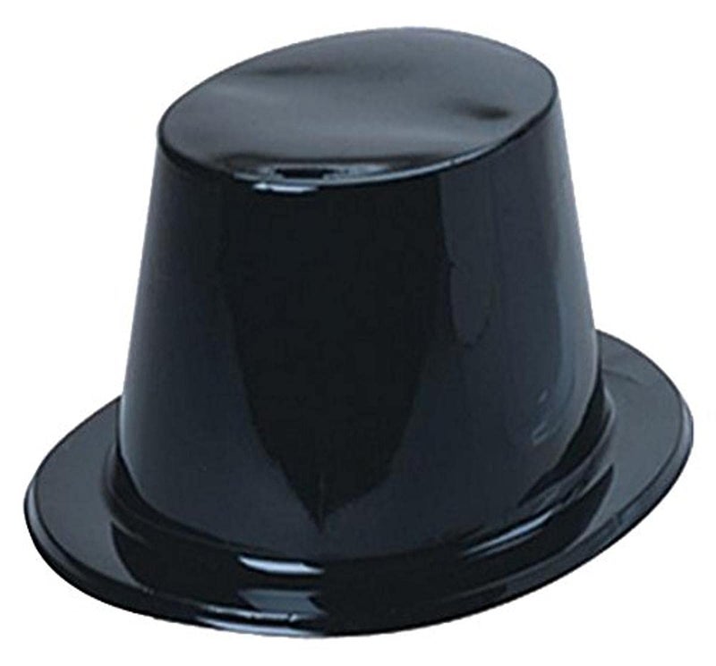 U.S. Toy Plastic Top Hats, Pack of 12, Black - Image 3