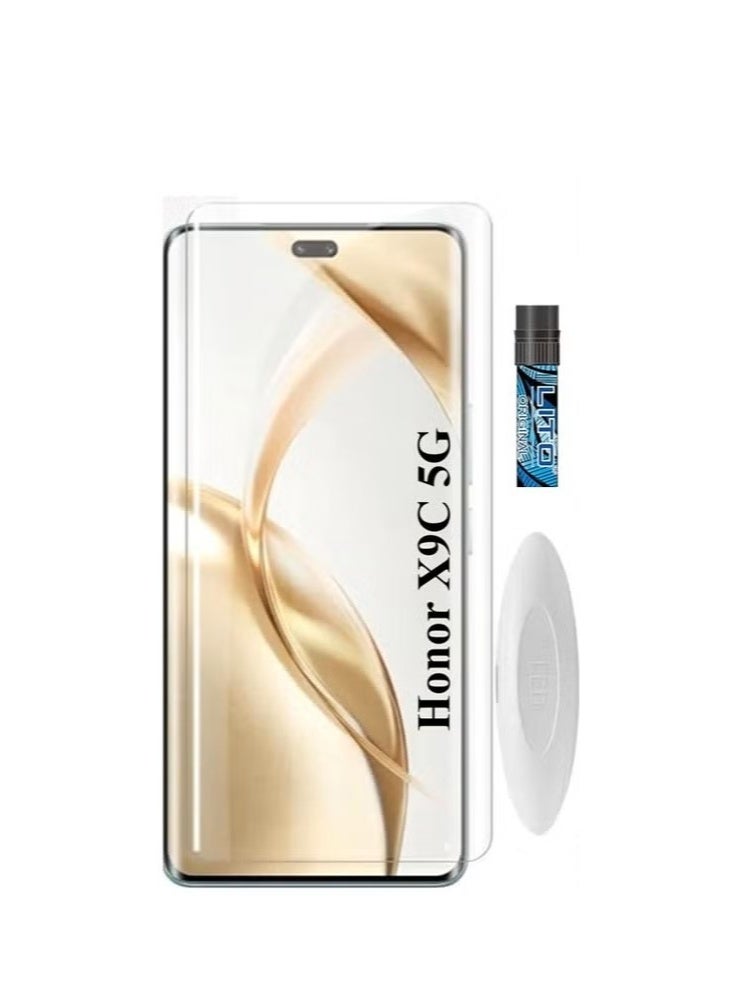 واقي شاشة لهاتف Honor X9C، واقي شاشة من الزجاج المقوى ثلاثي الأبعاد منحني مقاوم للأشعة فوق البنفسجية ومضاد للخدش بدرجة صلابة 9H - Image 1