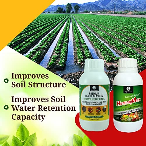 OrganicDews Liquid Seaweed Fertilizer & Humic Acid Fertilizer - 250 ml Combo Based Bio Stimulant for Plants Measuring Cup 25 ml - Plant Growth Enhancer, Soil Conditioner for Indoor & Outdoor - Image 2