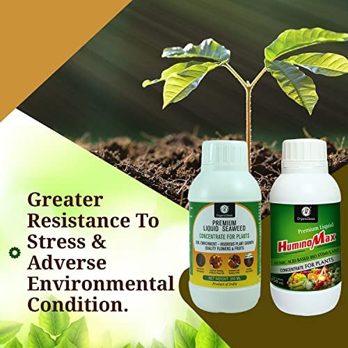 OrganicDews Liquid Seaweed Fertilizer & Humic Acid Fertilizer - 250 ml Combo Based Bio Stimulant for Plants Measuring Cup 25 ml - Plant Growth Enhancer, Soil Conditioner for Indoor & Outdoor - Image 5