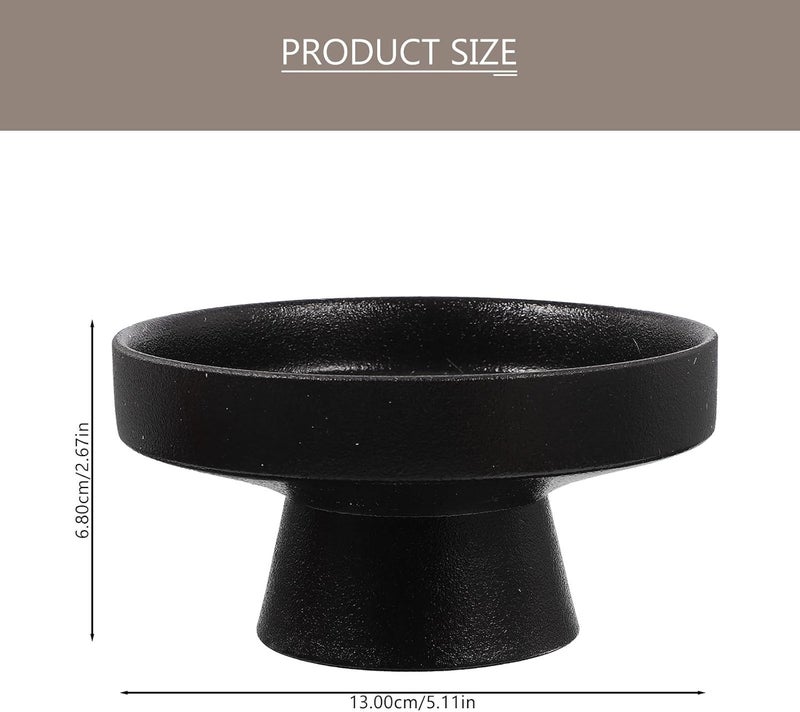 DOITOOL Ceramic Footed Bowl  5 inch Decorative Pedestal Bowl Fruit Bowl Fruit Tray Dessert Display Stand Serving Dishes for Home Kitchen Counter Centerpiece Table Decor  Black - Image 2