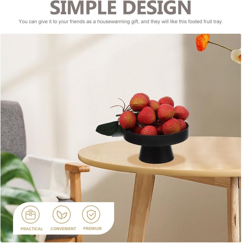 DOITOOL Ceramic Footed Bowl  5 inch Decorative Pedestal Bowl Fruit Bowl Fruit Tray Dessert Display Stand Serving Dishes for Home Kitchen Counter Centerpiece Table Decor  Black - Image 4