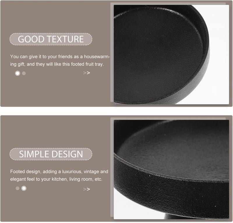DOITOOL Ceramic Footed Bowl  5 inch Decorative Pedestal Bowl Fruit Bowl Fruit Tray Dessert Display Stand Serving Dishes for Home Kitchen Counter Centerpiece Table Decor  Black - Image 3