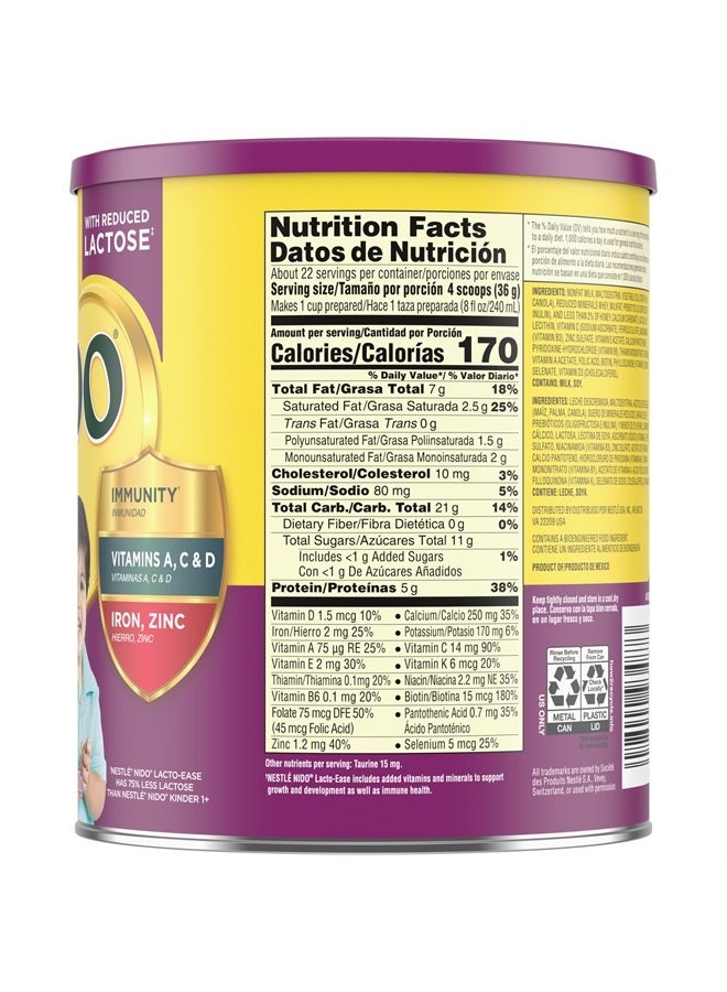 Nido Nestle NIDO Lacto-Ease Toddler Powdered Milk Beverage - 28.2 Oz Canister - Toddler Drink Mix - Image 5