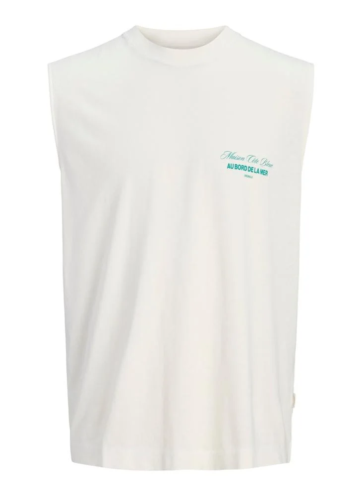 JACK & JONES Bright White Logo Crew Neck T-Shirt for Men | Best Price UAE