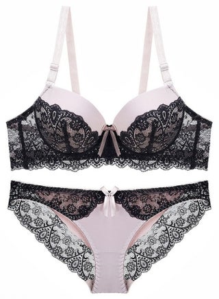 Comfy B C Cup Thin Cup Lace Bra Panty Set Women's Underwear Set Pink And Black Color Matching - pzsku/ZA7ED3938448BDF491213Z/45/_/1665971394/cced5281-cc3d-4596-b798-c14c904b5f81