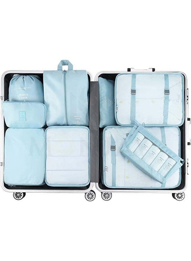 MONJAY 7pcs Set Travel Organizer Packing Cubes Lightweight Travel Luggage Organizers with Laundry Bag or Toiletry Bag Laundry Organiser (7 PCS, Korea Blue), Polyester - Image 4