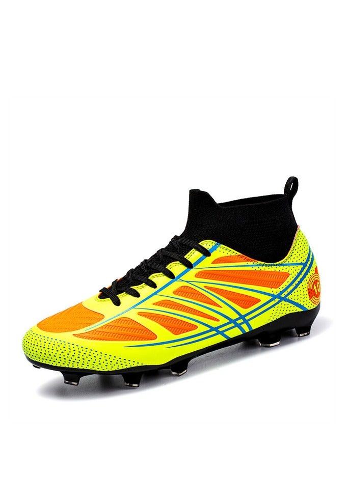 Children's professional training football shoes, FG studs, soft and breathable, suitable for indoor and outdoor use, orange  - Image 3