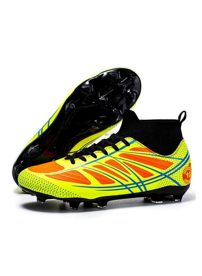 Children's professional training football shoes, FG studs, soft and breathable, suitable for indoor and outdoor use, orange  - Image 5