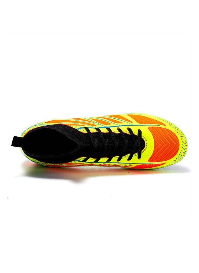 Children's professional training football shoes, FG studs, soft and breathable, suitable for indoor and outdoor use, orange  - Image 2