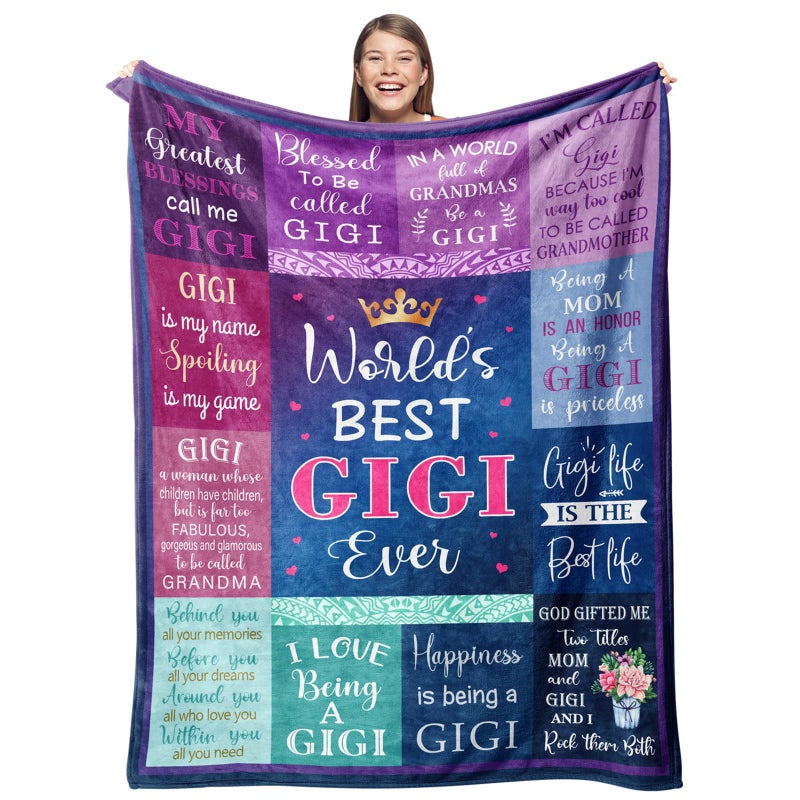 Gevuto Gevuto Gigi Gifts for Grandma Blanket 50 x 60 Mothers Day Christmas Birthday Gifts for Gigi Nana Grammy Gifts from Grandkids 