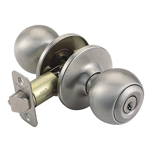 Ball Satin Nickel Keyed Entry Door Knob