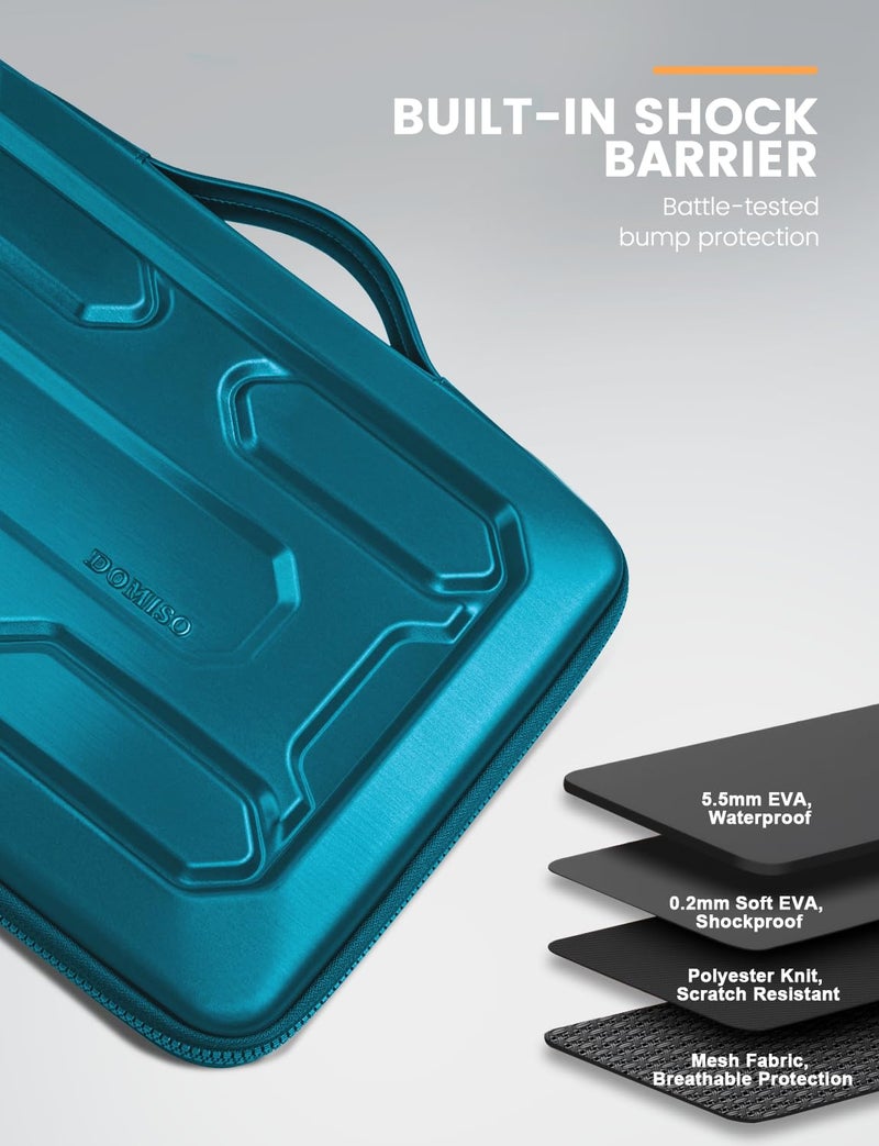 DOMISO 17.3 inch Laptop Sleeve with Handle Shockproof Waterproof EVA Protective Case for 17.3" ZBook Fury 17.3 G8/MSI GS73VR Stealth Pro/HP Envy 17.3/LG Gram 17.3"/ROG Strix GL702VS, Teal - Image 3