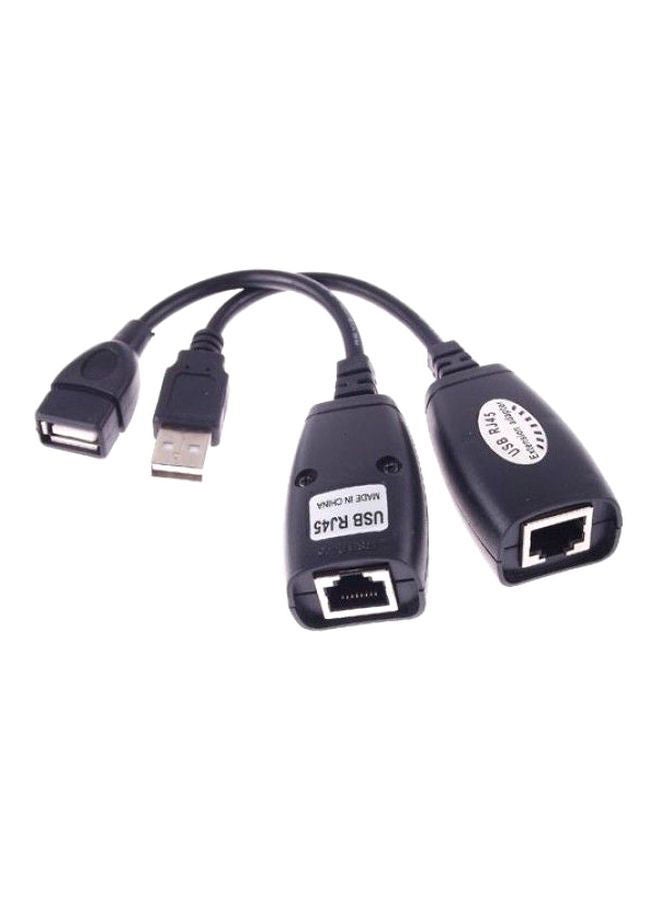 NIBEMINENT RJ45 Male And Female Extension Adapter Set Black