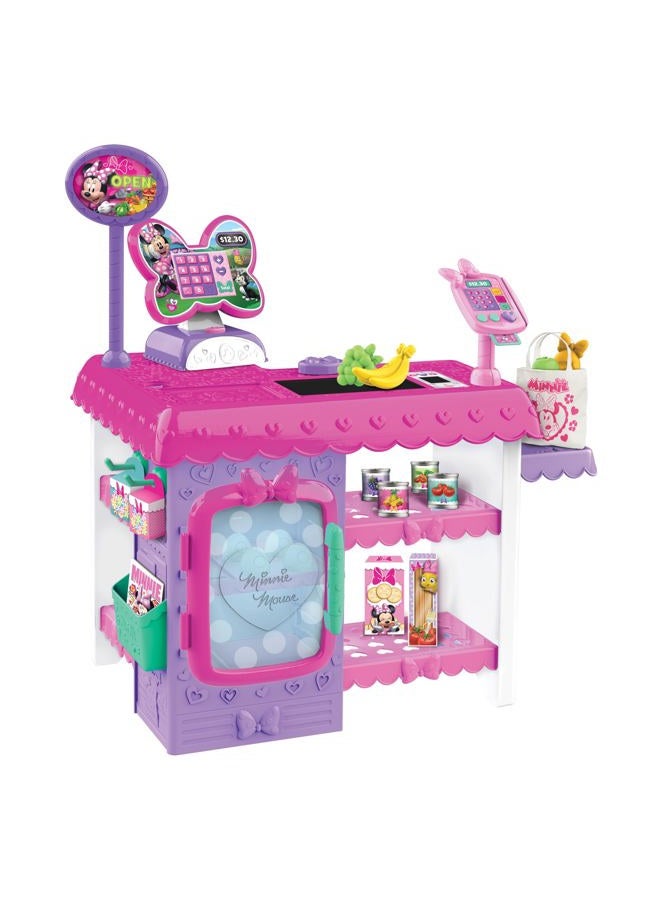 Minnie Just Play Disney Junior Mouse Marvelous Market, Pretend Play Cash Register with Realistic Sounds, 45 Play Food Pieces and Accessories - Image 1