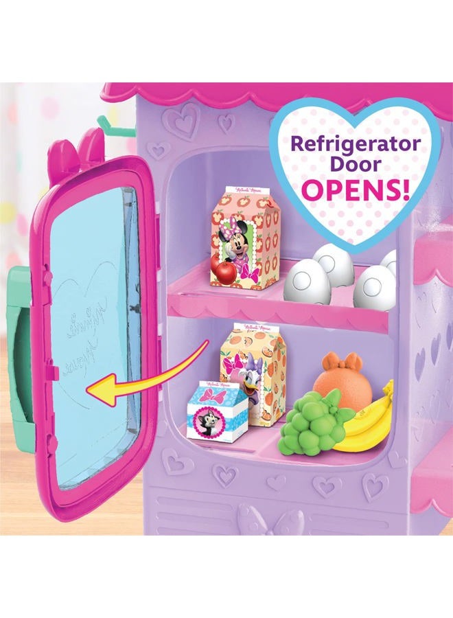 Minnie Just Play Disney Junior Mouse Marvelous Market, Pretend Play Cash Register with Realistic Sounds, 45 Play Food Pieces and Accessories - Image 2