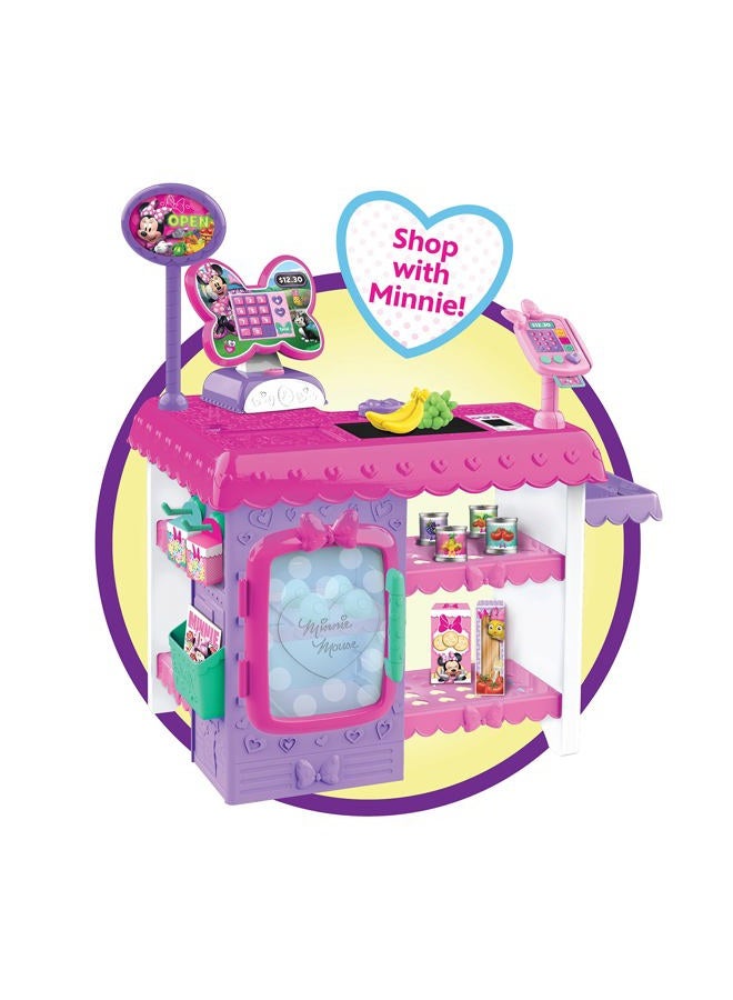 Minnie Just Play Disney Junior Mouse Marvelous Market, Pretend Play Cash Register with Realistic Sounds, 45 Play Food Pieces and Accessories - Image 4