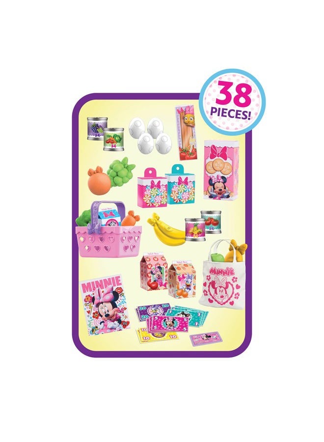 Minnie Just Play Disney Junior Mouse Marvelous Market, Pretend Play Cash Register with Realistic Sounds, 45 Play Food Pieces and Accessories - Image 3