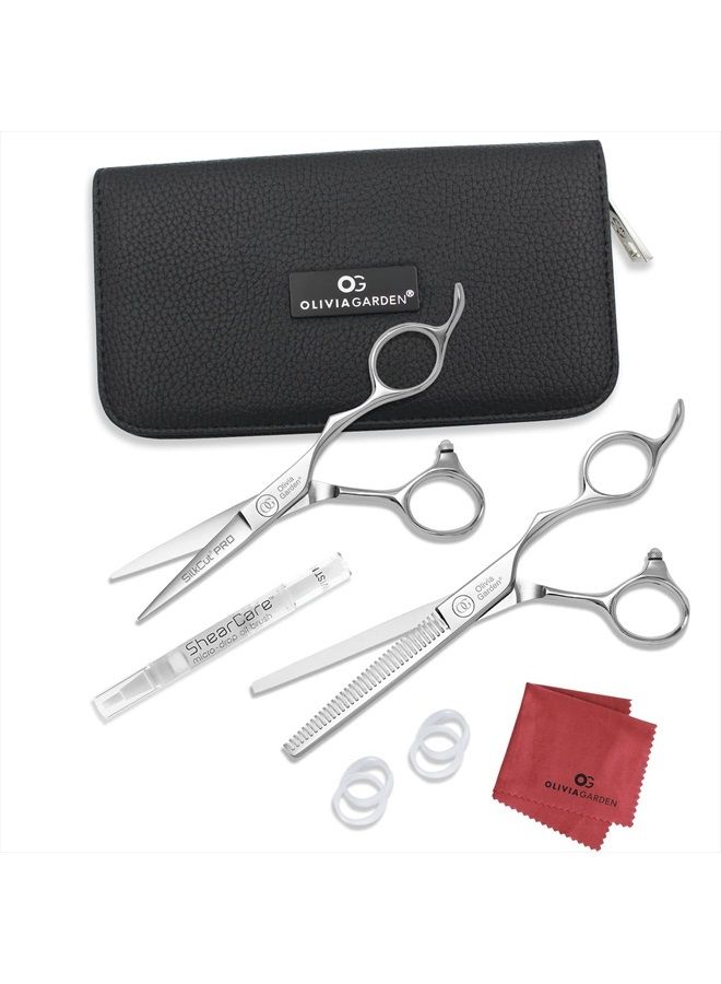 Olivia Garden SilkCutPro Shear and Thinner Zipper case deal (5" contains: SKP-50, SKP-T635) - Image 1