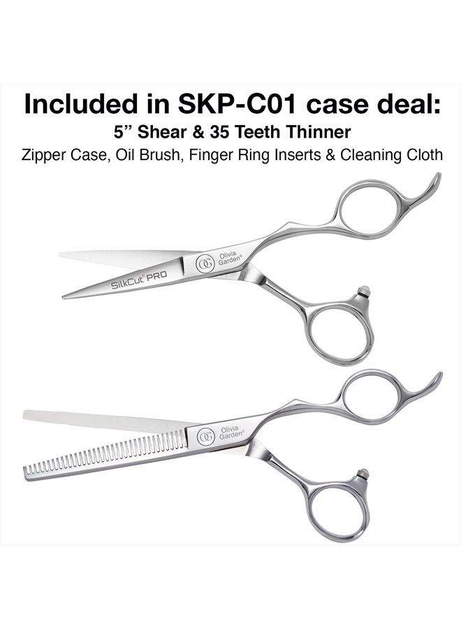 Olivia Garden SilkCutPro Shear and Thinner Zipper case deal (5" contains: SKP-50, SKP-T635) - Image 2