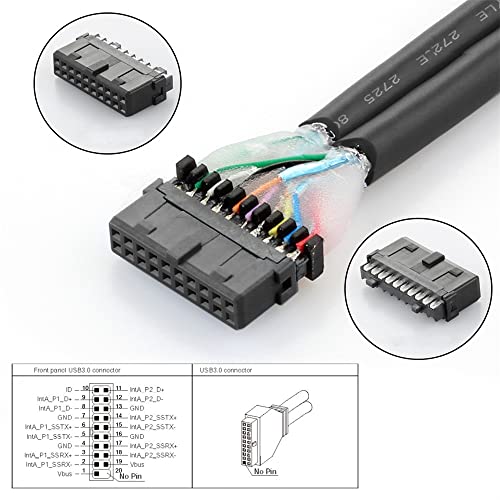 NFHK Up Angled USB 3.0 20Pin 19Pin Male to Female Extension 5Gbps Cable 90 Degree for Motherboard Mainboard - Image 5