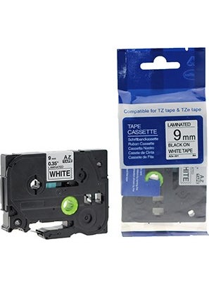 Brother P-Touch Equivalent White Label 9 Mm Tze-Tape Aze221 
