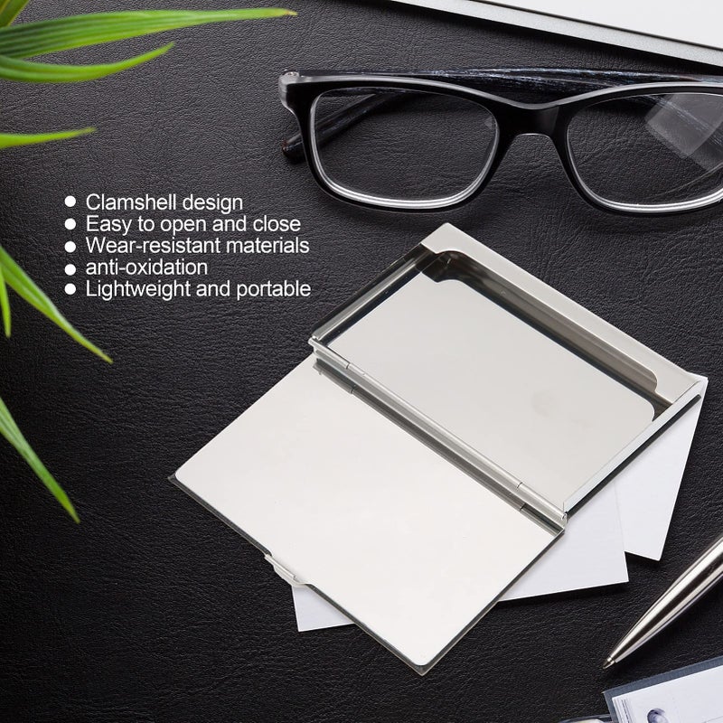 Leather Business Card Holder Portable Card Case Easy Open Close Wear Resistant - Image 4