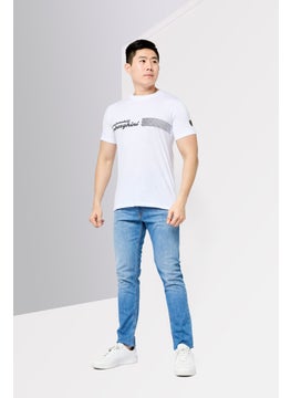 LAMBORGHINI Men Crew Neck  Brand Logo Short Sleeve T-Shirt, White  - Image 2