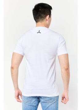 LAMBORGHINI Men Crew Neck  Brand Logo Short Sleeve T-Shirt, White  - Image 3