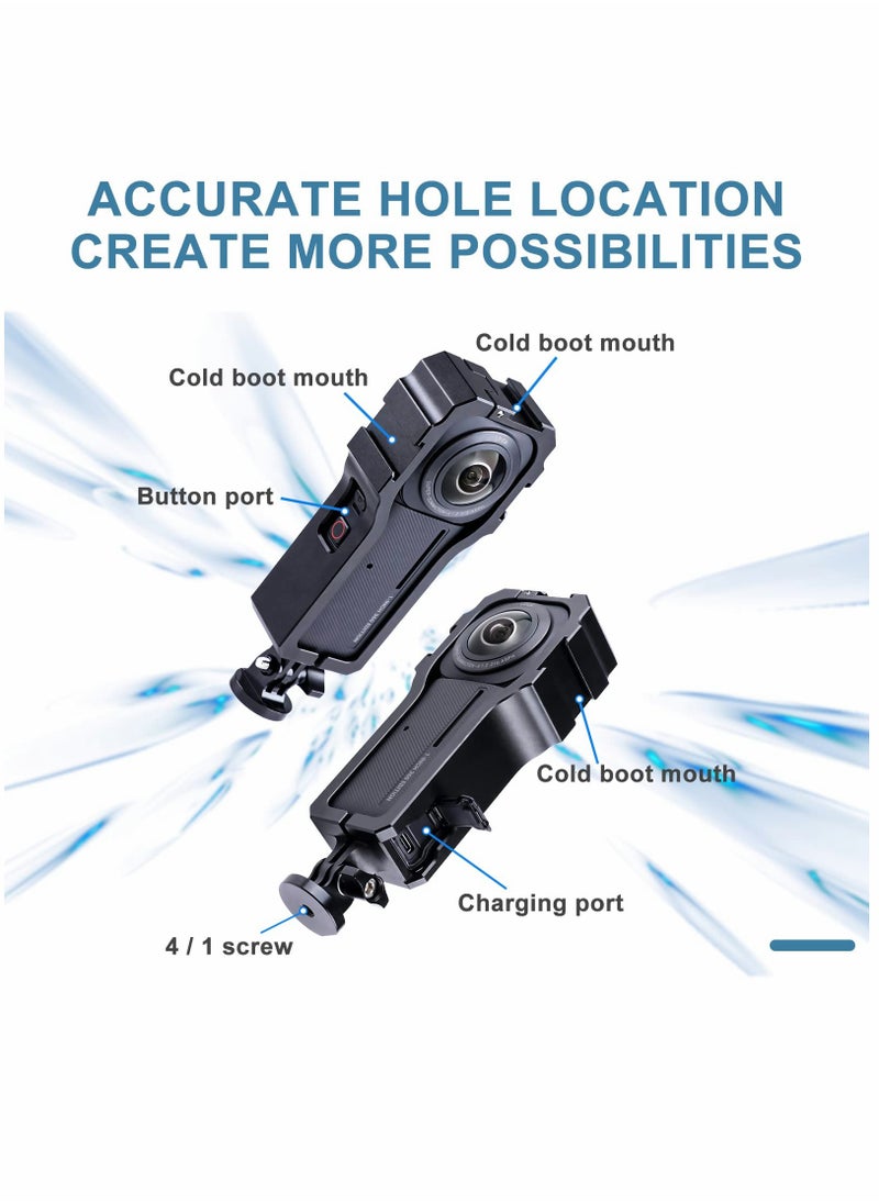 SYOSI - Aluminum Alloy Case for Insta360 ONE RS 1 Inch 360 Edition Accessories, Frame Protector Housing Shell with Hot Shoe Interface - Image 1