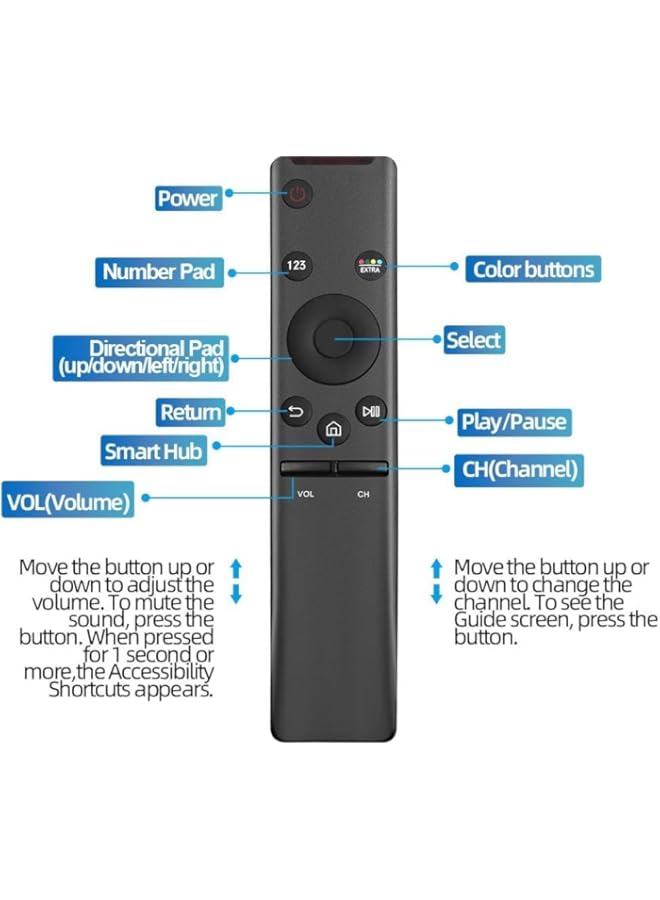 HuHa Universal Remote Control Support Samsung 2K 4K 8K 3D HD UHD Curved LED QLED Smart TVs and Old TVs BN59-01259B/D/E BN59-01241A /60A/66A UN32/40/43/49/50/55/58/65/75 KS/KU/MU 6/7/8/9 Series  - Image 4