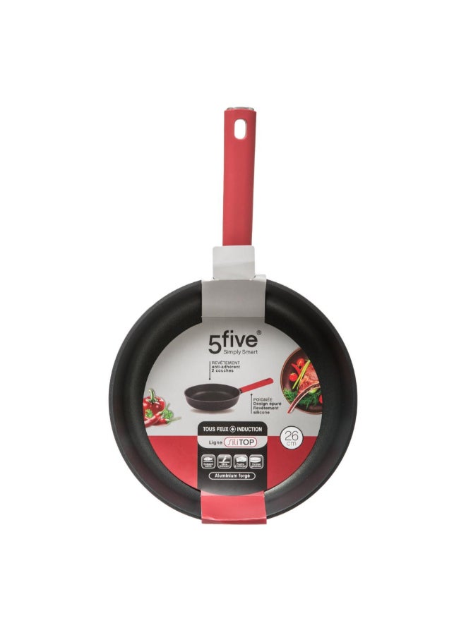 Five Simply Smart Silitop Forged Aluminium Frying Pan Black and Red 26 cm 151392 - Image 4