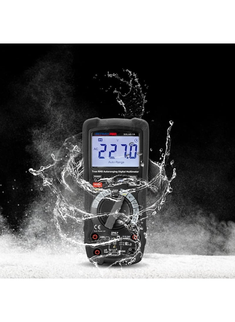 METRAVI Metravi Pro Solar1A Industrial Multimeter for upto 1500 VDC with TRMS 6000 counts VFD IP67 ideal for Solar and PV  - Image 2