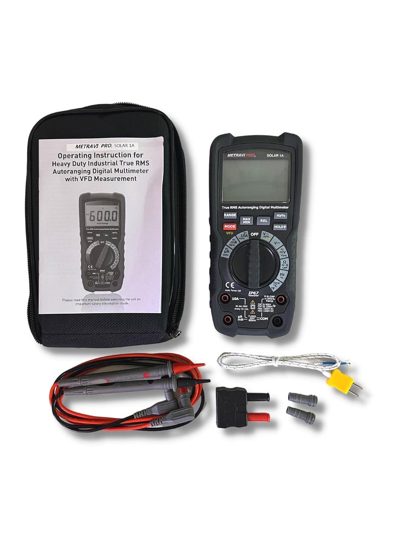 METRAVI Metravi Pro Solar1A Industrial Multimeter for upto 1500 VDC with TRMS 6000 counts VFD IP67 ideal for Solar and PV  - Image 5