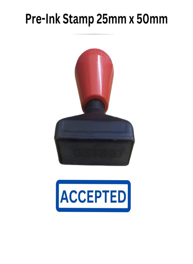 Monotech Enterprises Pre-Ink Stamp with Message Accepted (Blue) - Image 1