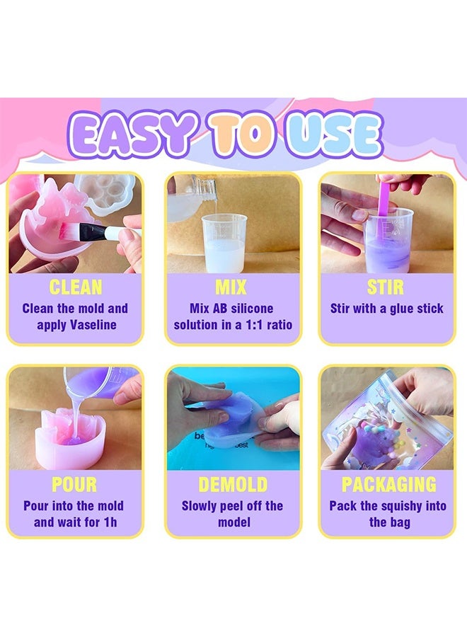 UNICORN Squishy Maker Kit, Make Your Own Squishies Unicorn Paw with Silicone and Molds, DIY Stres Squeeze Toys for Kids Party Birthday Gifts - Image 5