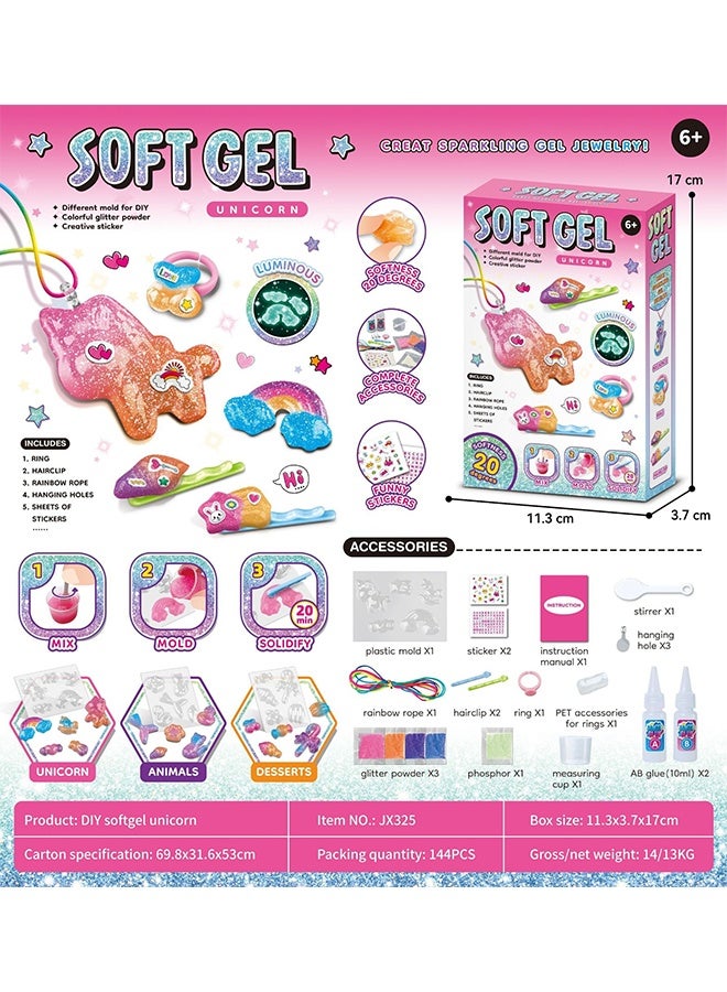 UNICORN Squishy Maker Kit, Make Your Own Squishies Unicorn Paw with Silicone and Molds, DIY Stres Squeeze Toys for Kids Party Birthday Gifts - Image 2