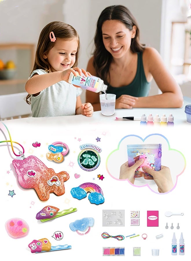 UNICORN Squishy Maker Kit, Make Your Own Squishies Unicorn Paw with Silicone and Molds, DIY Stres Squeeze Toys for Kids Party Birthday Gifts - Image 1