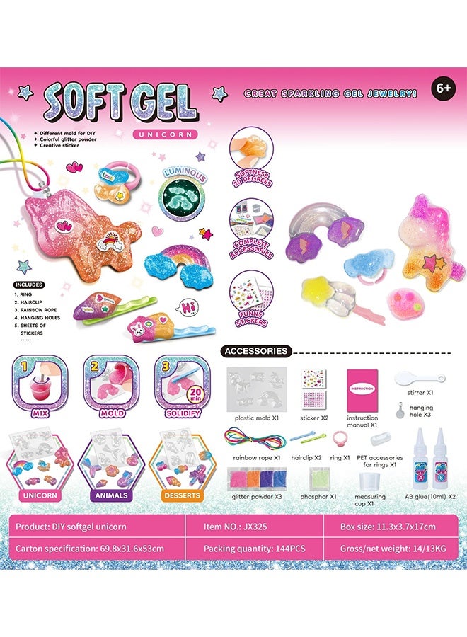 UNICORN Squishy Maker Kit, Make Your Own Squishies Unicorn Paw with Silicone and Molds, DIY Stres Squeeze Toys for Kids Party Birthday Gifts - Image 2